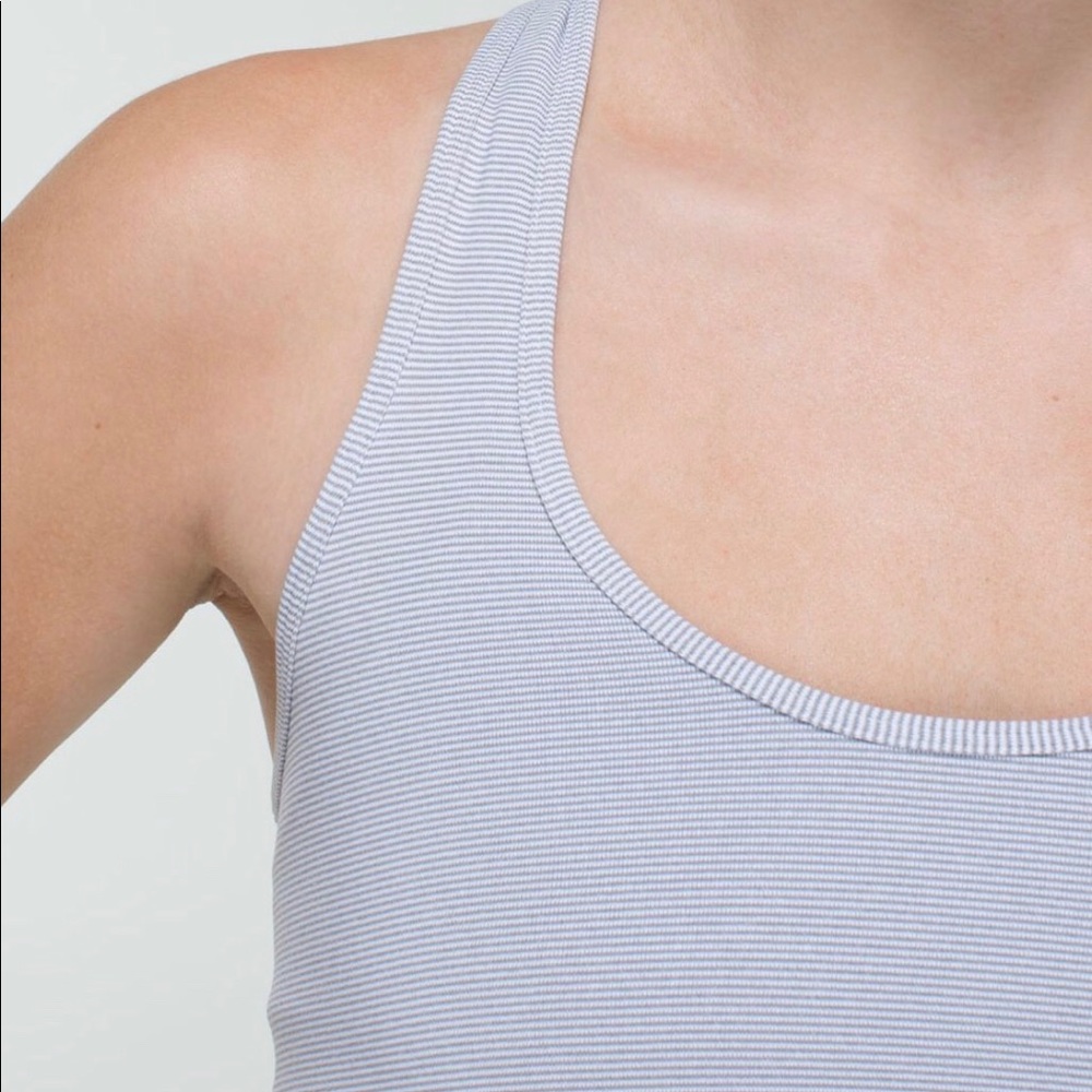 PRICE DROP! Wee Stripe White/ Grey cool racerback